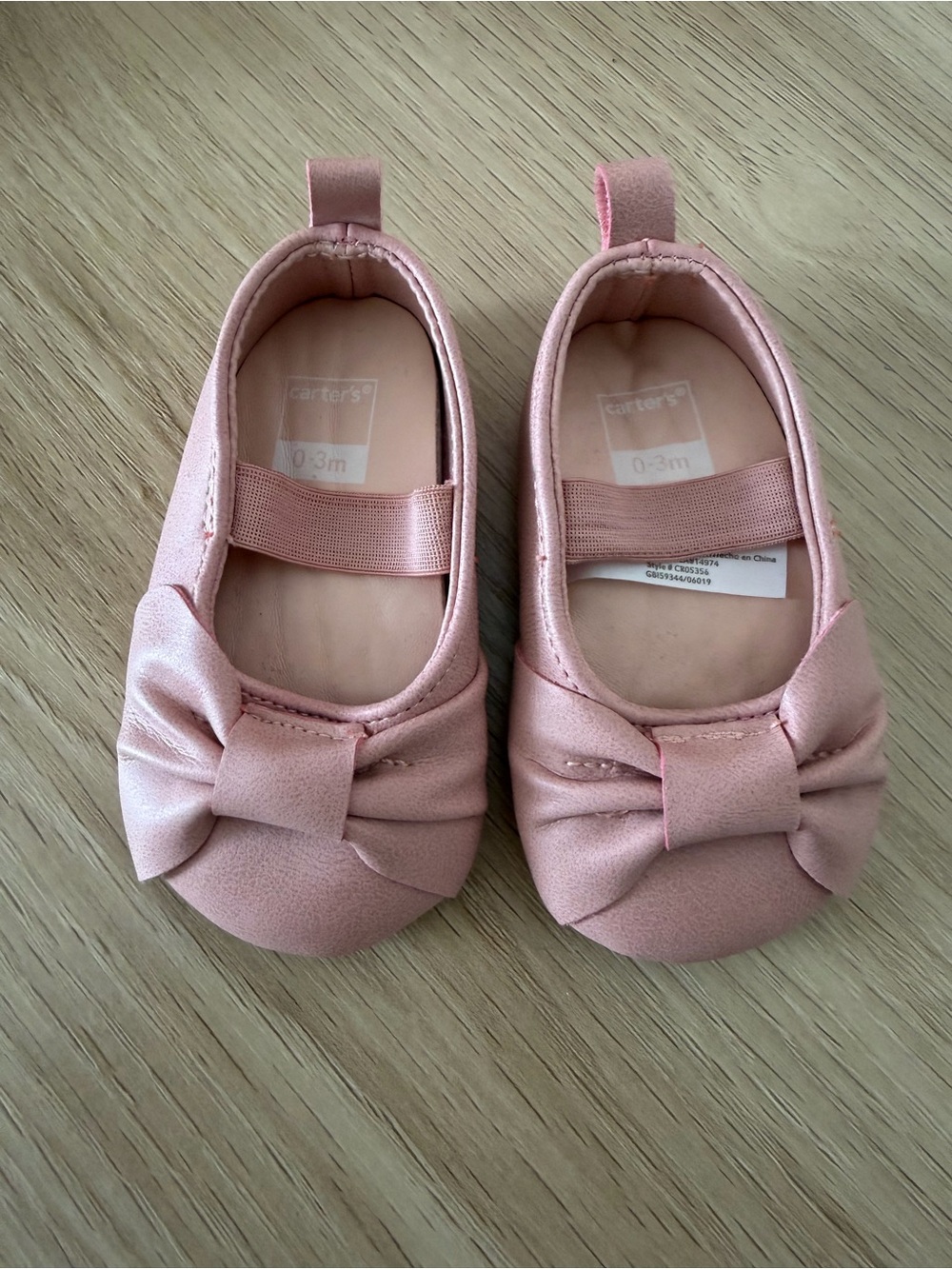 Carter's Blush Pink Bow Baby Mary Jane Shoes
